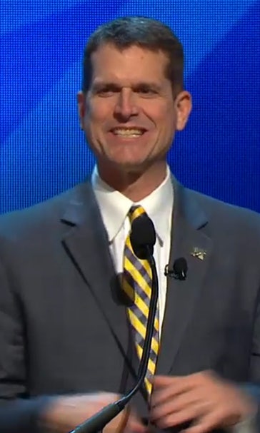 Harbaugh turns up recruiting volume with signing day show